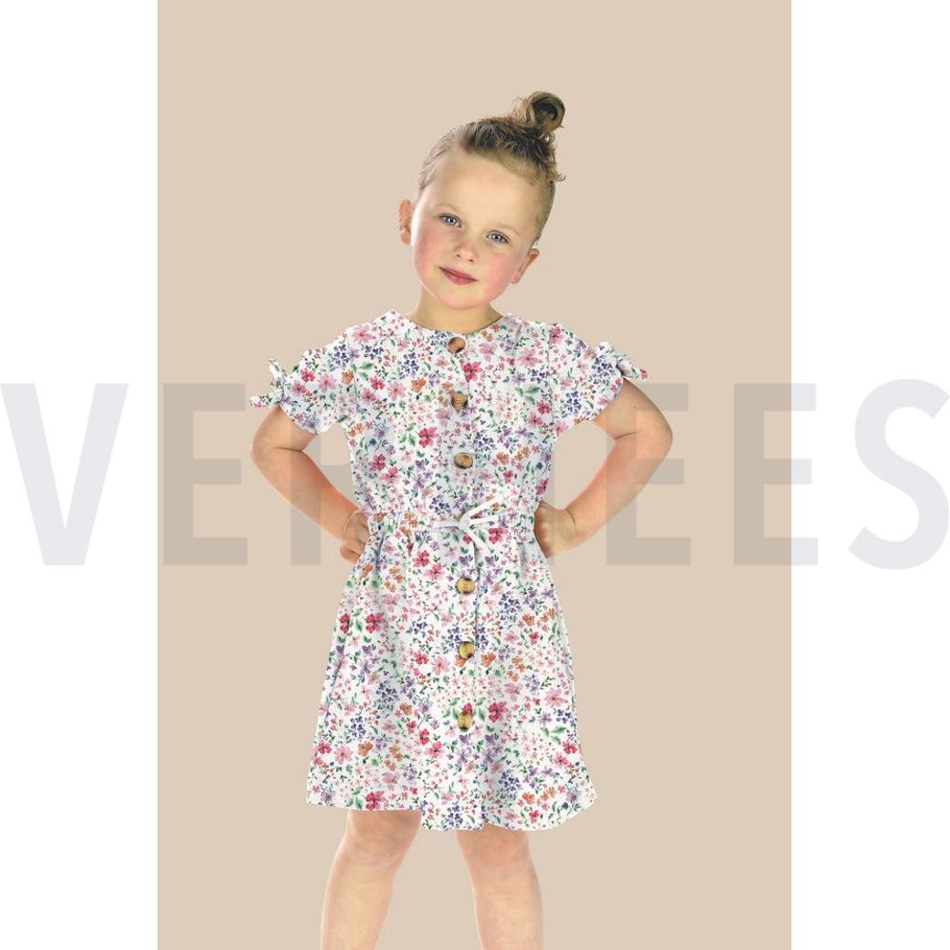 FRENCH TERRY DIGITAL FLOWERS NAVY #7