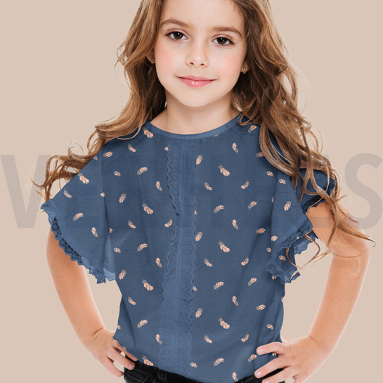 JERSEY MELANGE GLITZER FEDER ECRU MELIERT #7