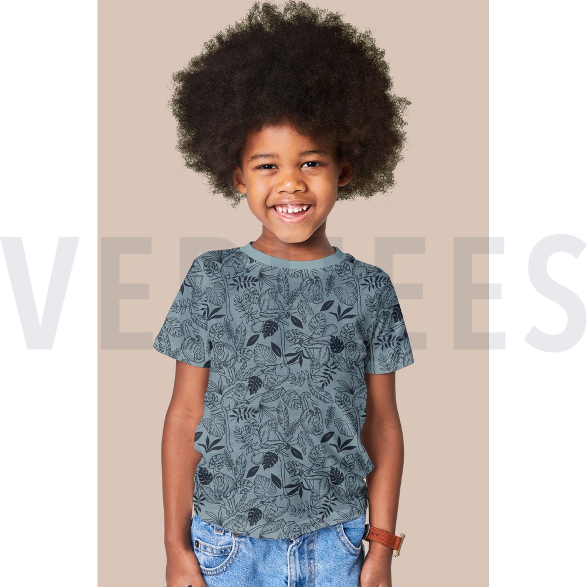 JERSEY MELANGE MONKEYS TAUPE MELANGE (high resolution) #7