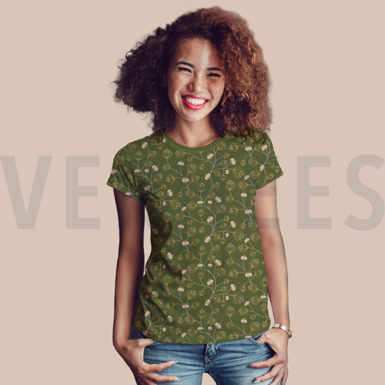 JERSEY FLEURS VERT FORÊT #7