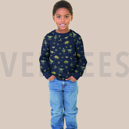 FRENCH TERRY DINOSAURS WHITE #7