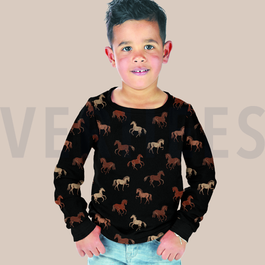 FRENCH TERRY PAARDEN WIT #7