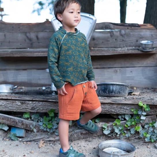 TRIPLE GAUZE GOTS AUBERGINE #7