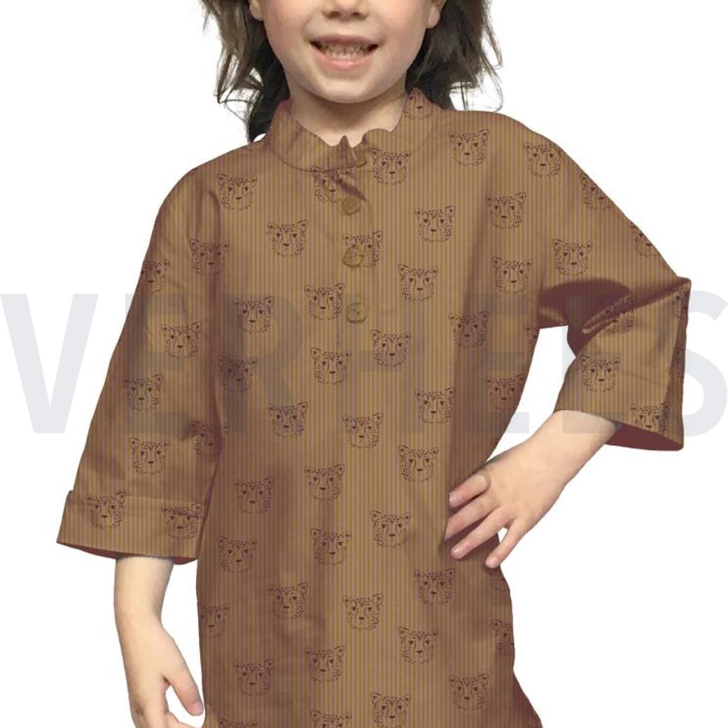 POPLIN LEOPARD PORTRAIT ROSE #7