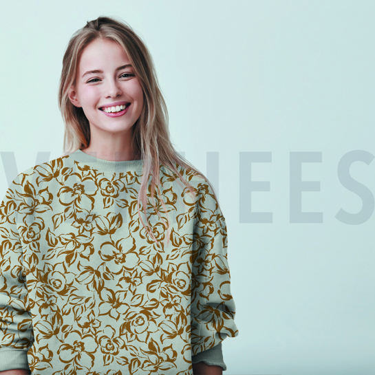 SOFT SWEAT FLOWERS OLD ROSE #7