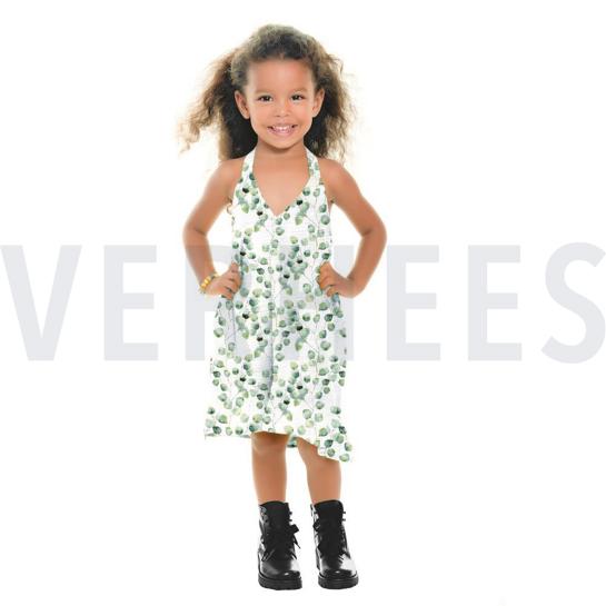 DOUBLE GAUZE GOTS DIGITAL EUCALYPTUS WHITE #7