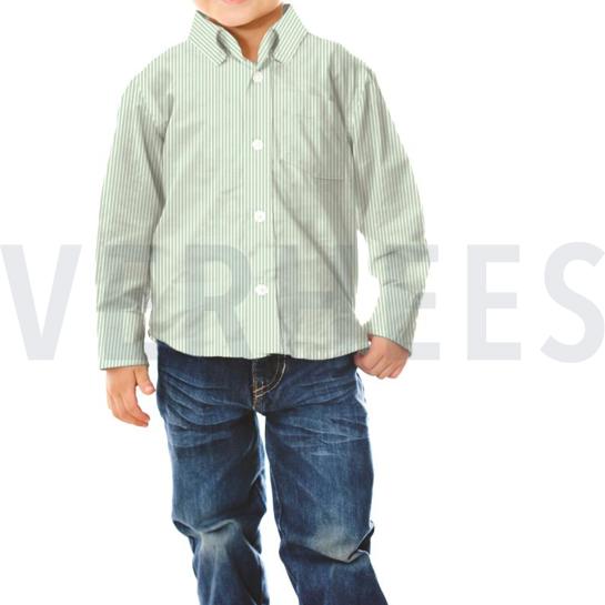 KATOENEN POPLIN STREPEN LICHTBLAUW #7