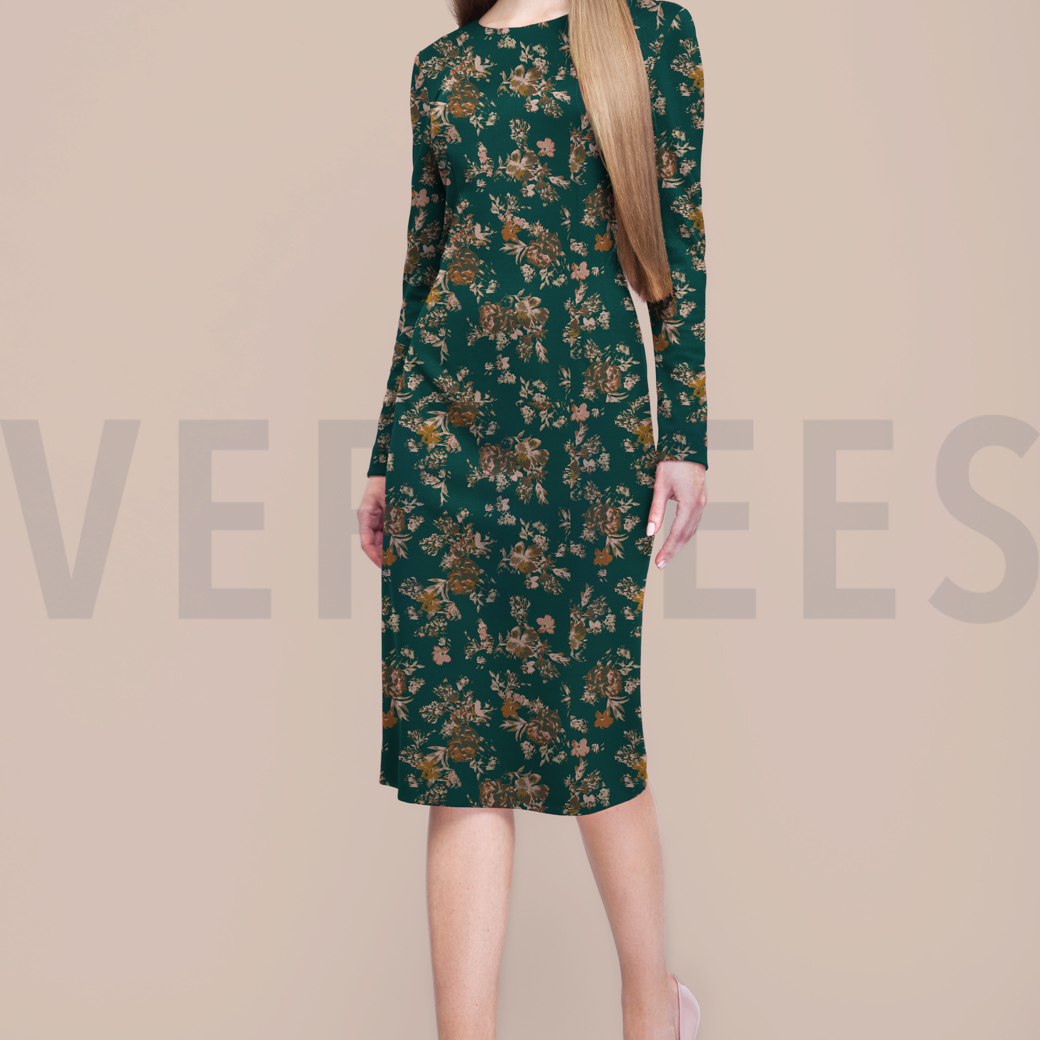 JERSEY DIGITAL FLOWERS BORDEAUX #7