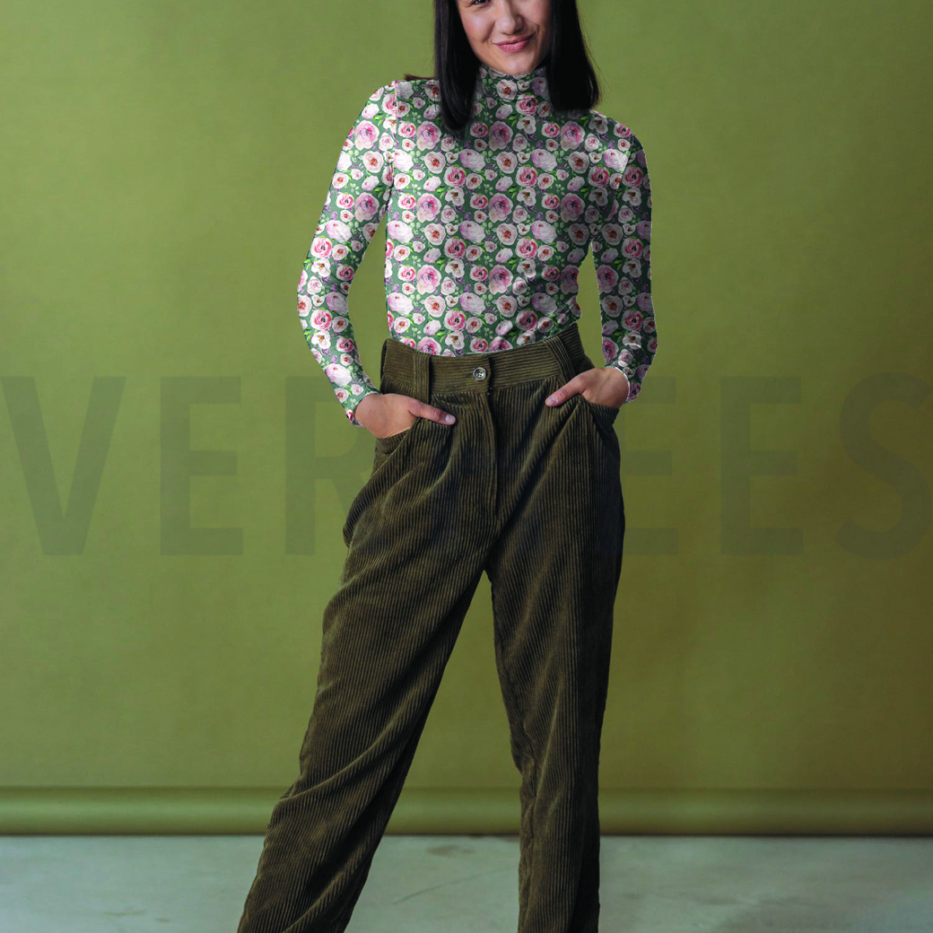 JERSEY DIGITAL ROSES OLD GREEN #7