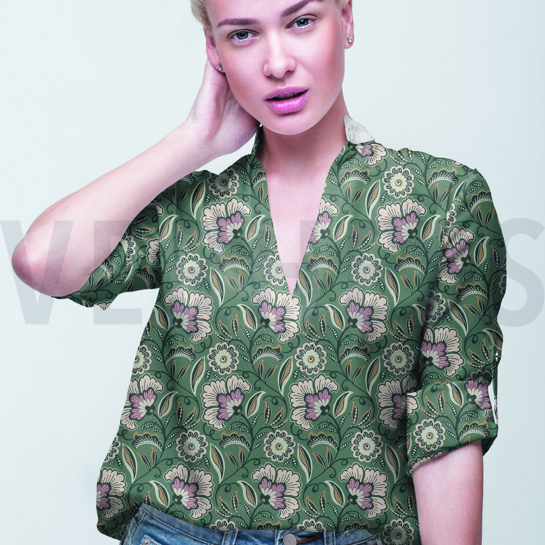 VISKOSE RADIANCE BLUMEN HELLBRAUN #7