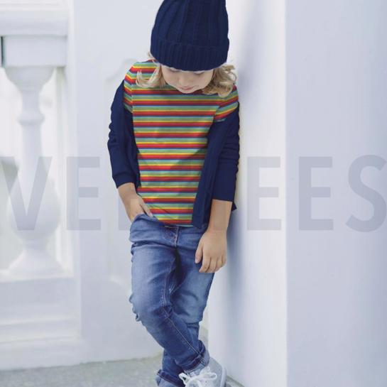 BAUMWOLLE JERSEY GARNGEFÄRBT STREIFEN MEHRFARBIG #7