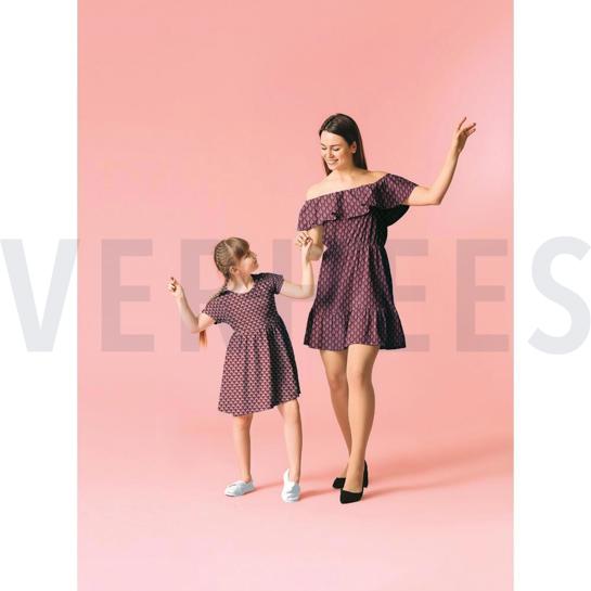 KATOENEN POPLIN FANTASIEBLOEMEN STEENGRIJS #7