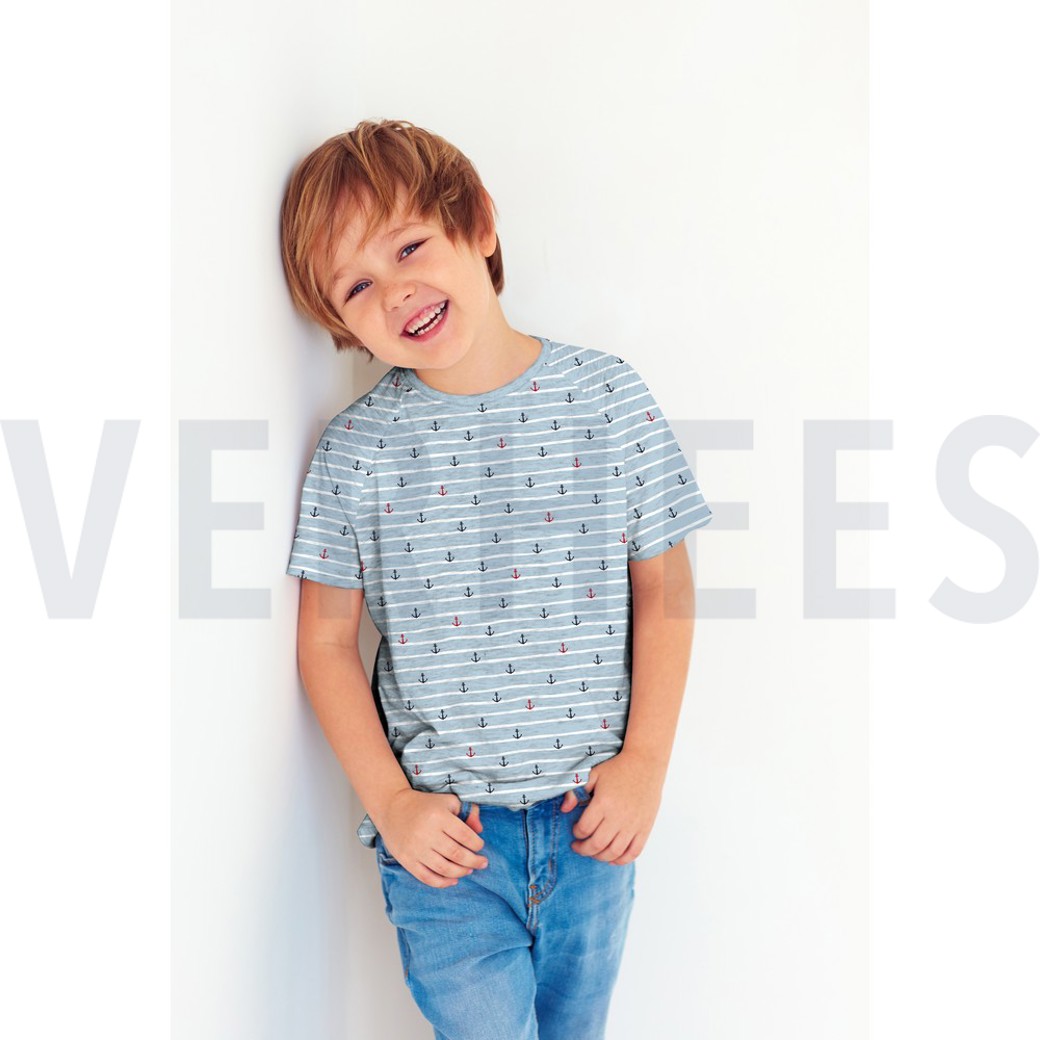 JERSEY GOTS MARITIME STRIPES COBALT #7