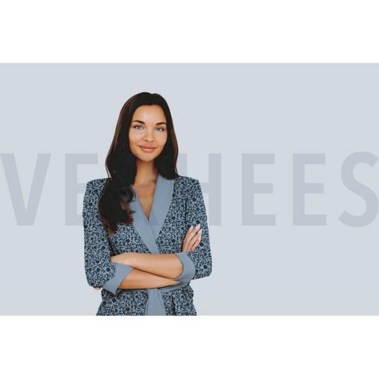 KATOEN SATIJN STRETCH BLOEMEN EN BLADEREN MOSGROEN #7