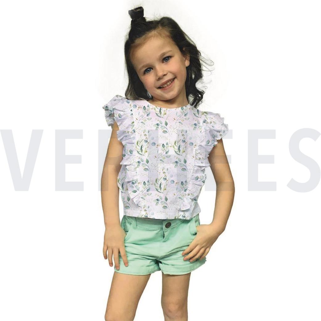 FINE POPLIN DIGITAL EUCALYPTUS LEAVES WHITE #7