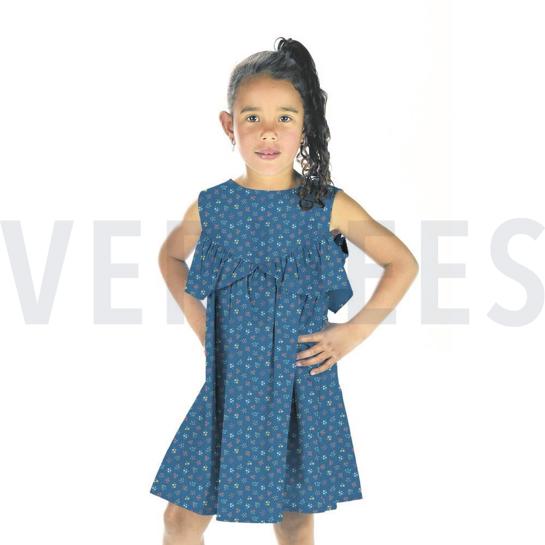 POPLIN GOTS SMALL FLOWERS COBALT #7