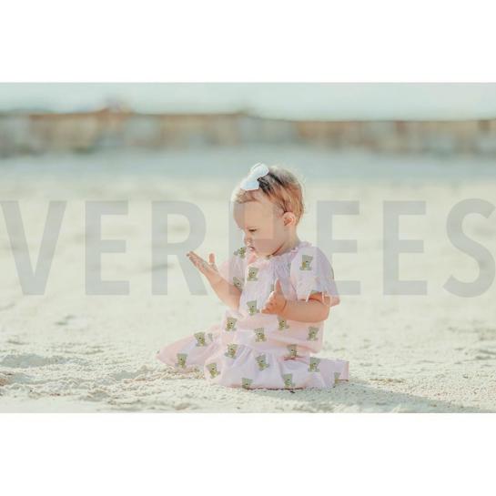 POPLIN GOTS SWEET BEAR LIGHT ROSE #7