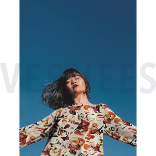 VISKOSE LUREX DIGITAL BLUMEN ECRU #7