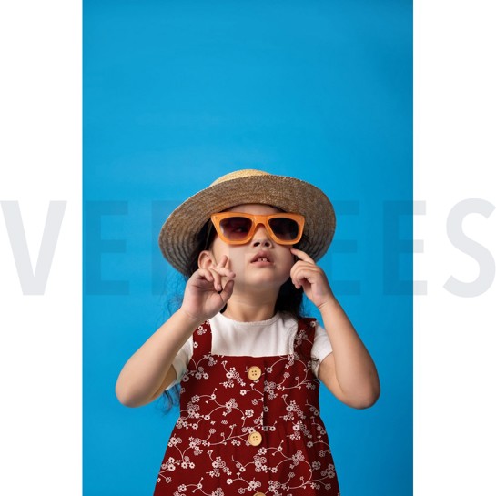 BAUMWOLLE GEWASCHEN BLUMEN KÜRBISORANGE #7