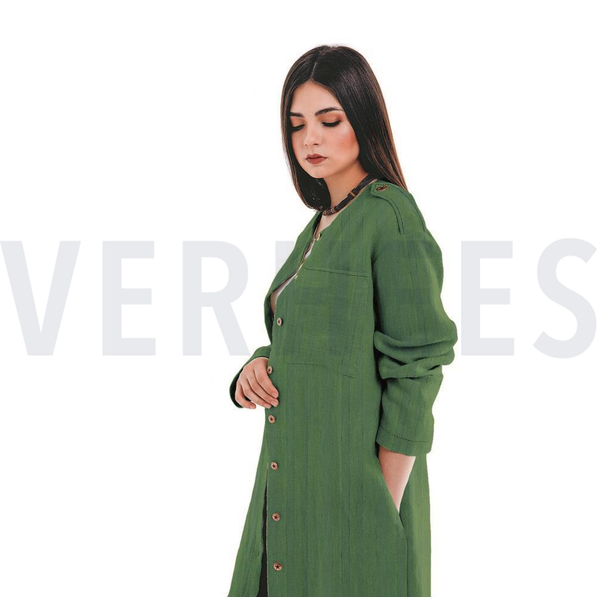 COTTON JACQUARD STRIPES ARMY GREEN (high resolution) #7