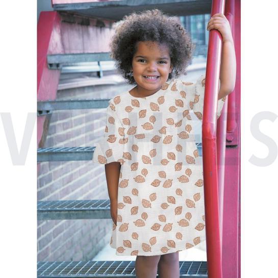 DOUBLE GAUZE MONSTERA LEAVES WHITE #7