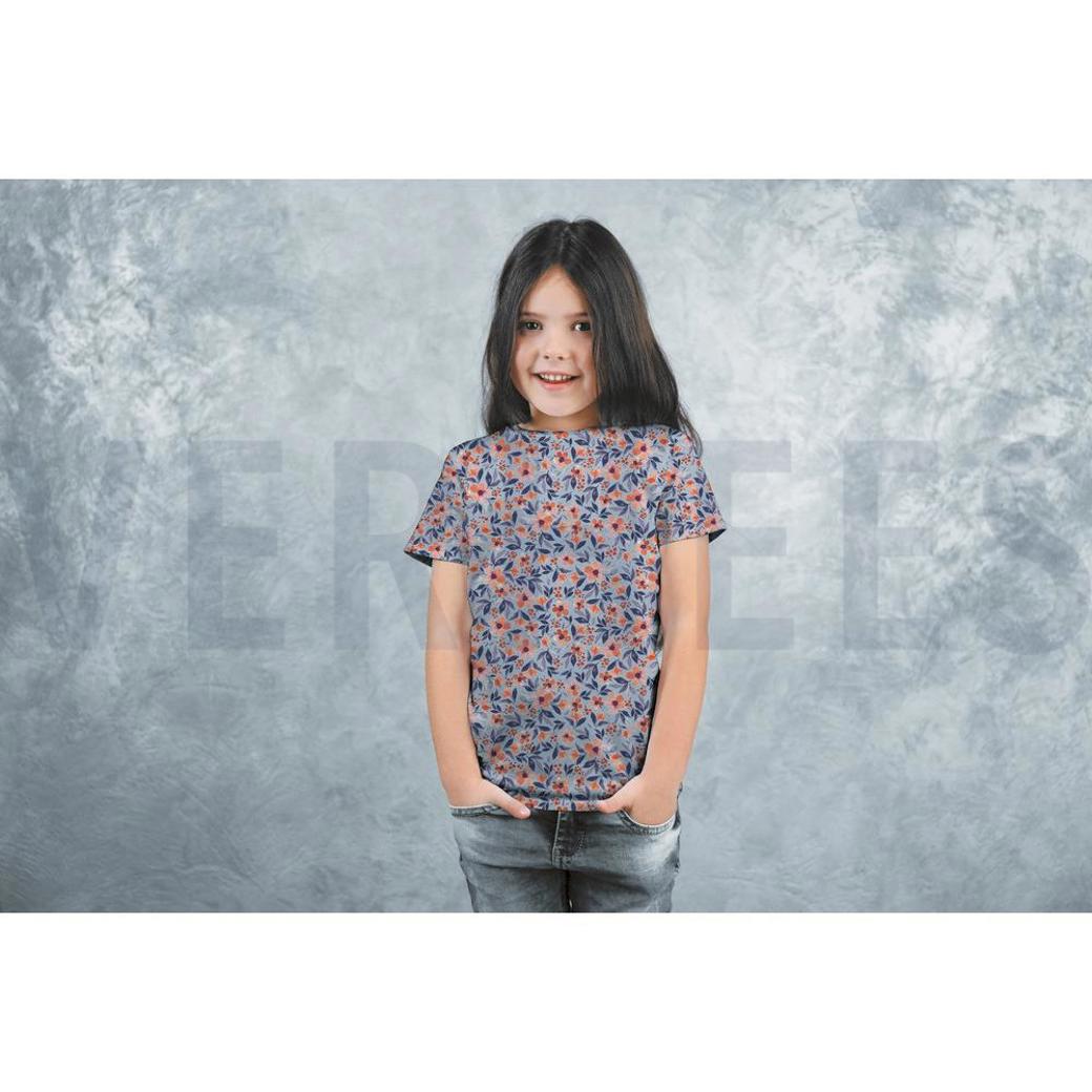 JERSEY DIGITAL FLOWERS PUMPKIN ORANGE #7