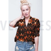 VISCOSE LUREX DIGITAL GRAPHIC DARK BROWN (thumbnail) #7