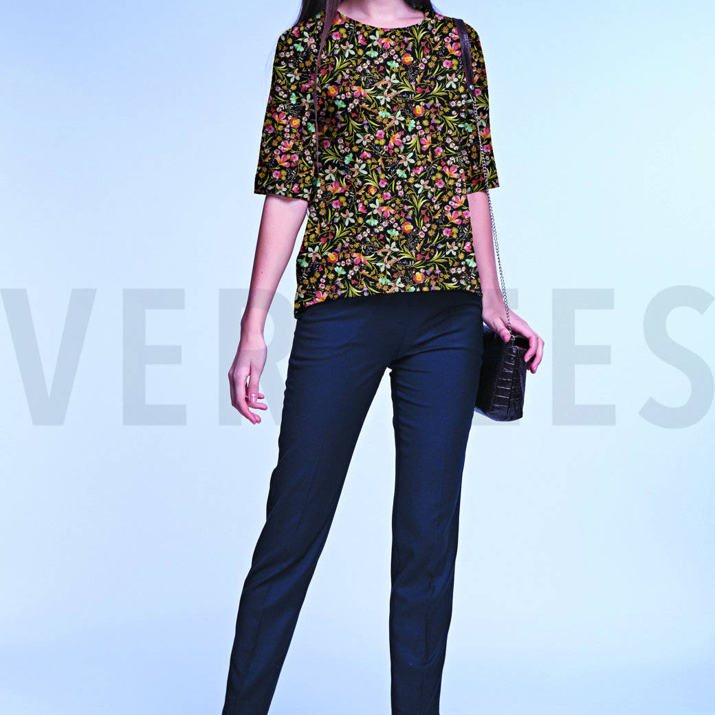 VISCOSE JERSEY DIGITAL FLOWERS WINE #7