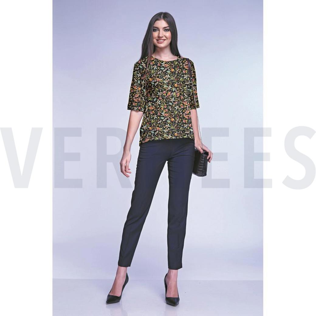 VISCOSE JERSEY DIGITAL FLOWERS BLACK #7