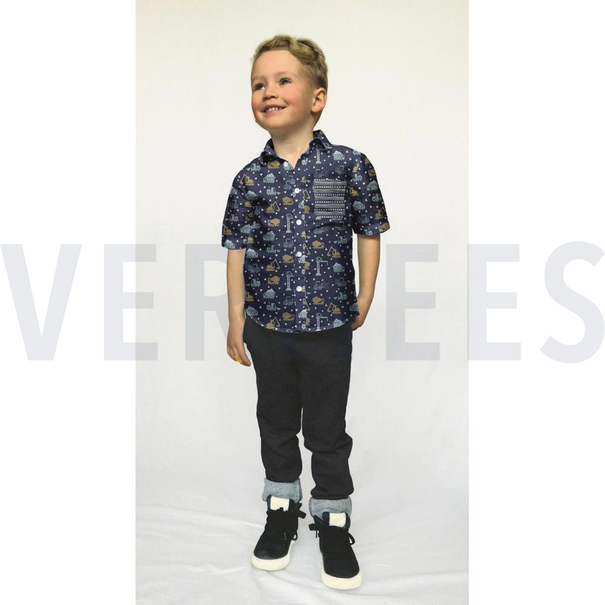 POPLIN GOTS CONSTRUCTION VEHICLES NAVY (high resolution) #7