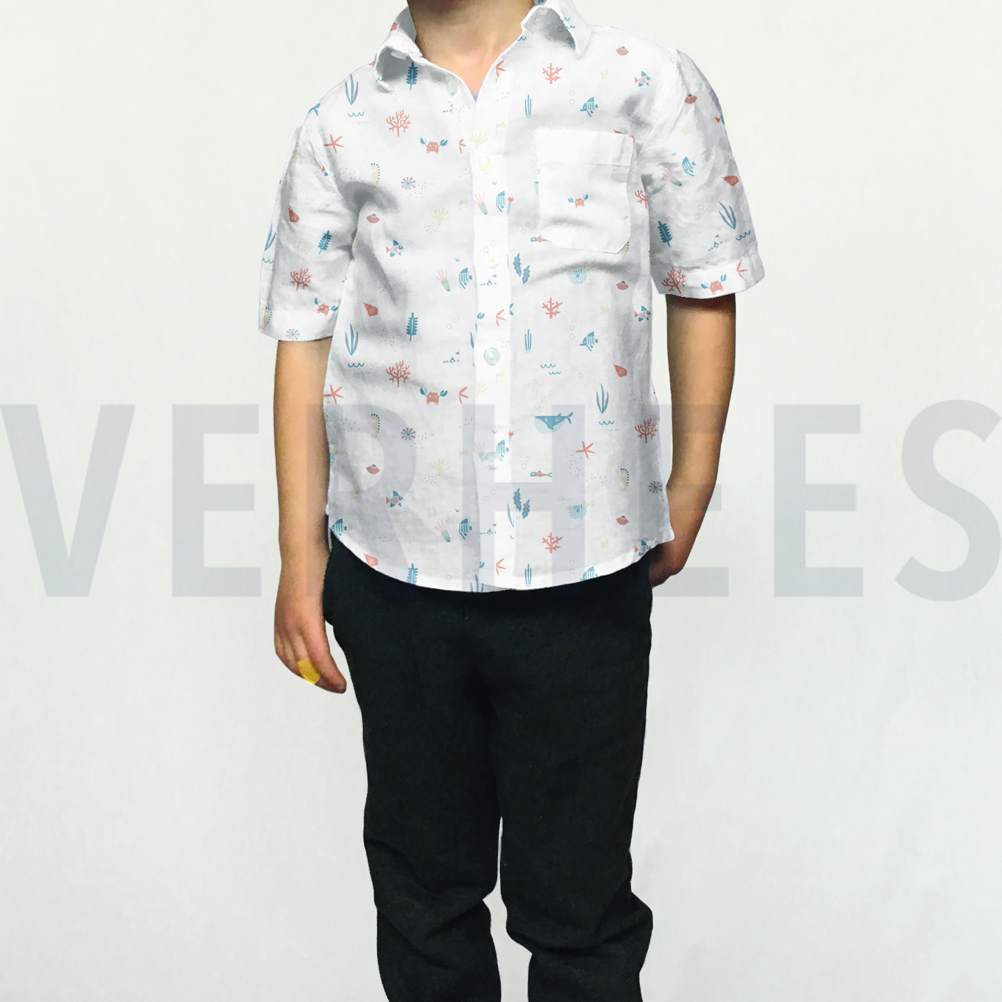 POPLIN GOTS OCEAN LIFE WHITE (high resolution) #7