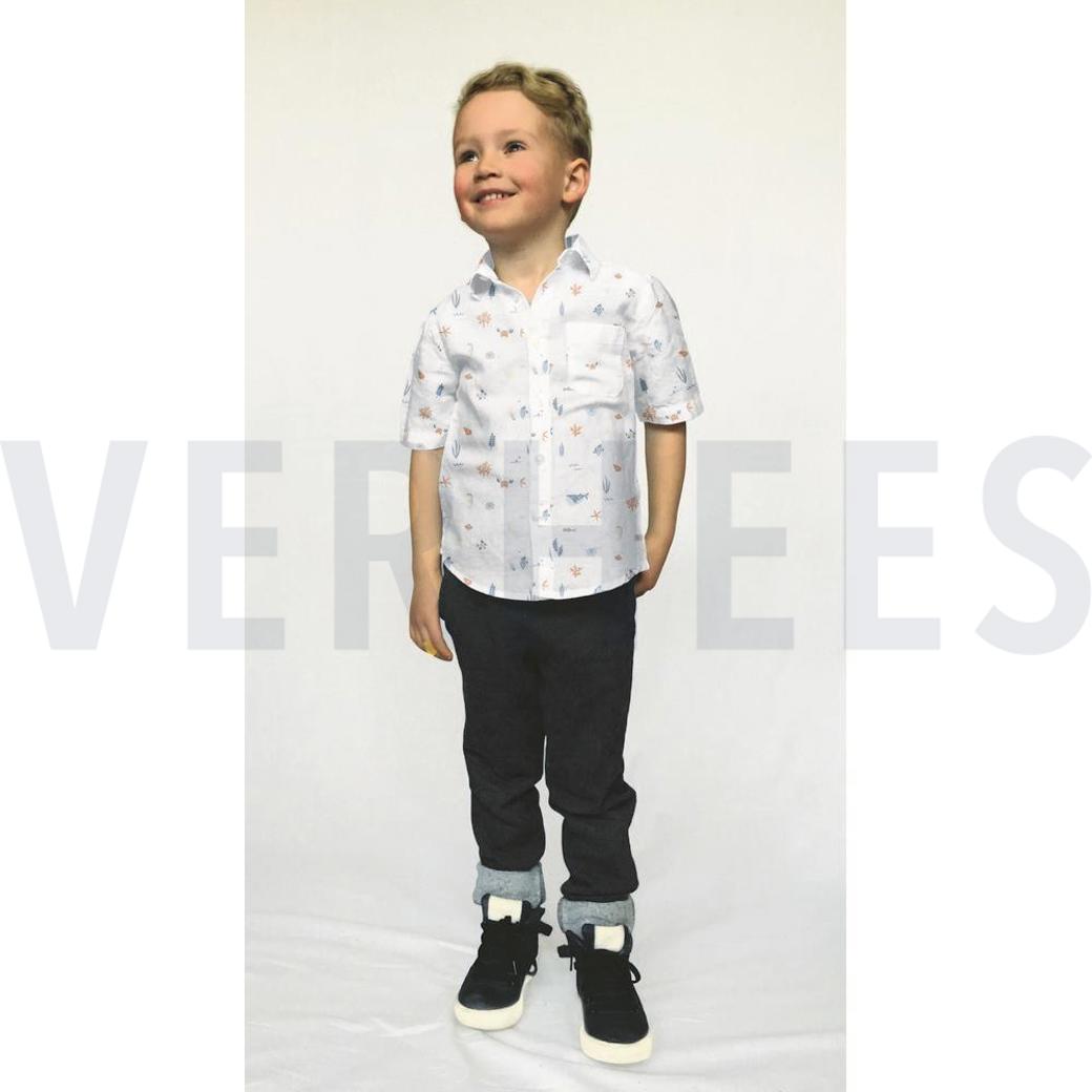 POPLIN GOTS OCEAN LIFE NAVY #7