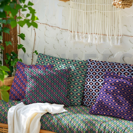 COATED KATOEN BLOEMEN ZWART #7