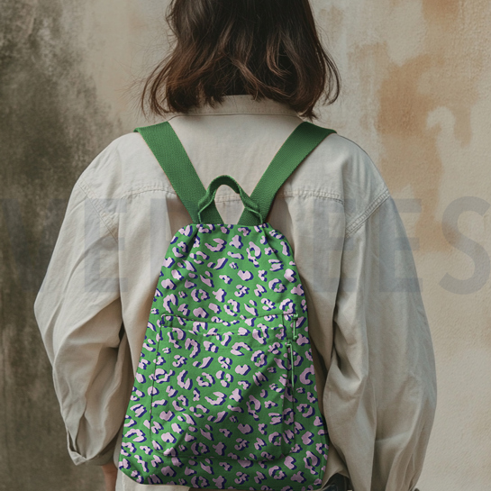 COATED COTTON ANIMAL SKIN NAVY #7