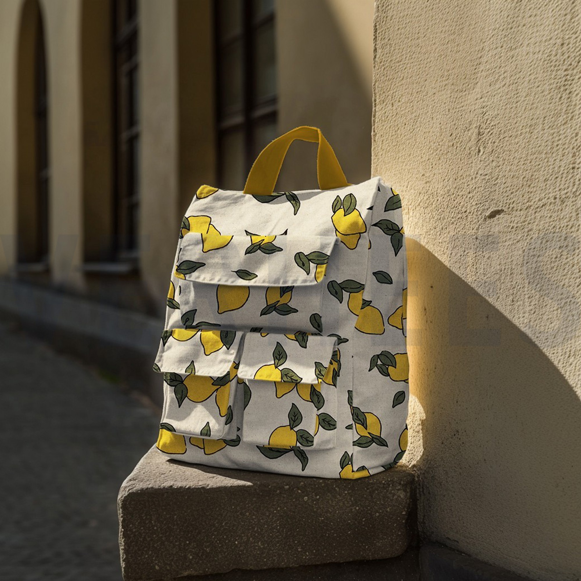 COATED CANVAS LINEN LOOK LEMONS NATURAL (high resolution) #7