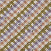 FLANNEL CHECK WITH HEARTS GREEN / PURPLE (thumbnail)