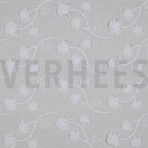COTTON VOILE EMBROIDERY FLOWERS WHITE (thumbnail)