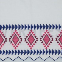COTTON VOILE EMBROIDERY 1-SIDE WHITE / BLUE (thumbnail)