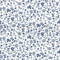 JERSEY DIGITAL FLOWERS WHITE/ BLUE (thumbnail)