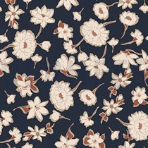 LINEN WASHED BIG FLOWERS NAVY (thumbnail)