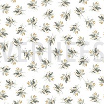 JERSEY DIGITAL FLOWERS AND LEAVES WHITE/GREEN (thumbnail)