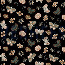 JERSEY FLOWERS AND BUTTERFLIES BLACK (thumbnail)