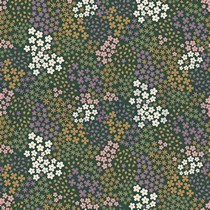 FRENCH TERRY SMALL FLOWERS DARK GREEN (thumbnail)