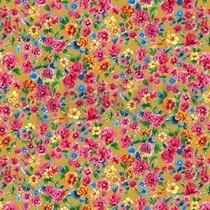 JERSEY DIGITAL DALBIR FLOWERS OCHRE (thumbnail)