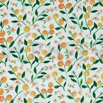 DOUBLE GAUZE DIGITAL FRUIT & FLOWERS WHITE (thumbnail)