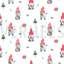 POPLIN DIGITAL CHRISTMAS GNOMES WHITE (thumbnail)