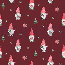 POPLIN DIGITAL CHRISTMAS GNOMES WINE (thumbnail)