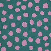 COATED COTTON DOTS AND STRIPES PETROL (thumbnail)