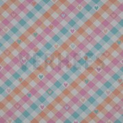FLANNEL CHECK WITH HEARTS MINT / PEACH (thumbnail)