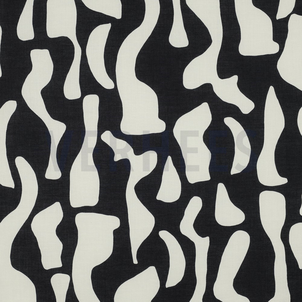 COTTON VOILE ABSTRACT BLACK (hover)